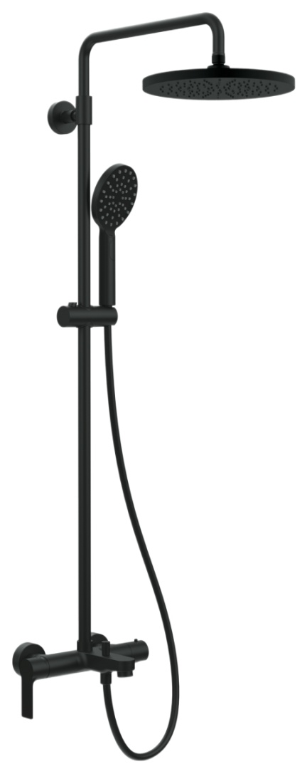 Душевая система с изливом Remer Energy EY34A8MPMD25NO, черный матовый в строительном магазине