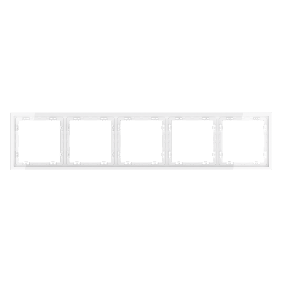 Рамка пластиковая VOLTUM S70 на 5 постов, (белый глянцевый) в строительном магазине