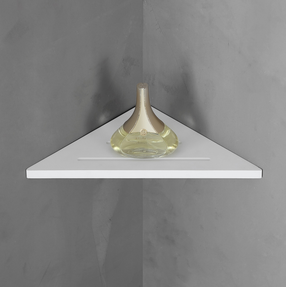 Угловая полочка для ванной комнаты ABBER Stein AS1652L белая матовая в строительном магазине