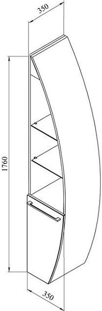Шкаф-пенал De Aqua Эскалада RS0 R белый 00167385 в строительном магазине
