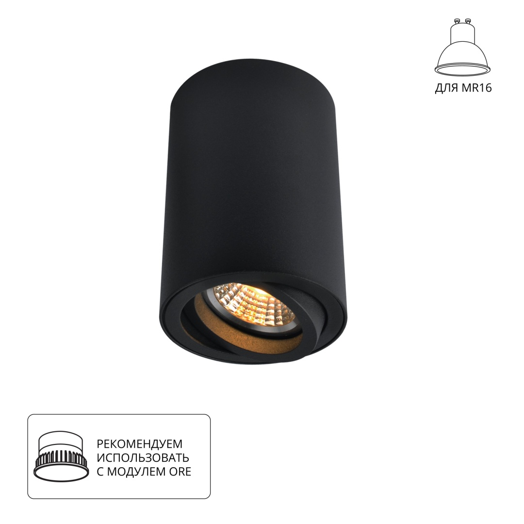 Точечный накладной светильник Arte Lamp SENTRY A1560PL-1BK в строительном магазине