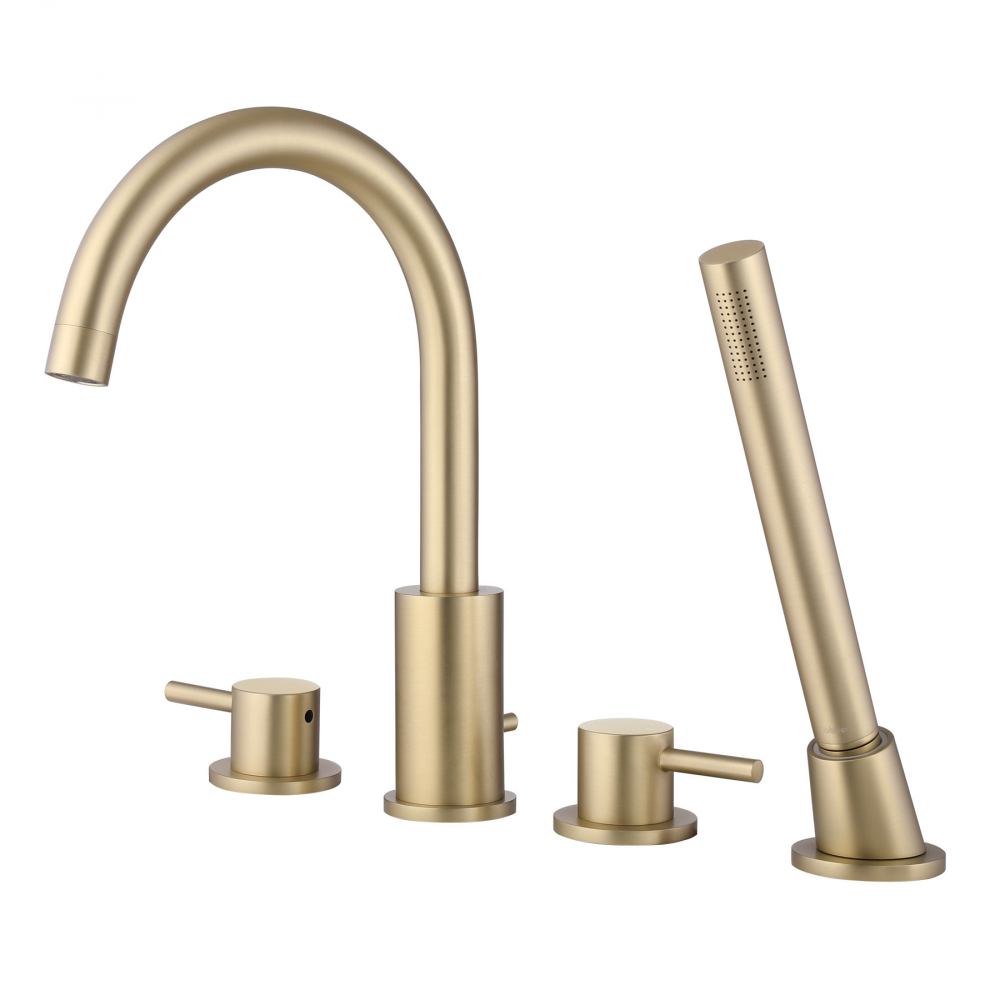 Смеситель ABBER Wasser Kreis AF8113G на борт ванны, золото матовое в строительном магазине