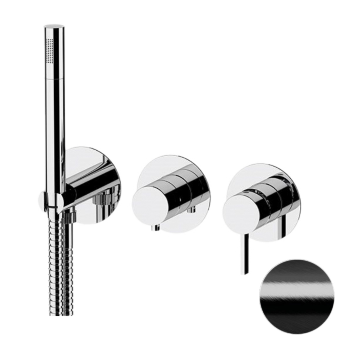 Смеситель для душа Remer Metrica MC97D2PCFP, черный брашированный хром в строительном магазине