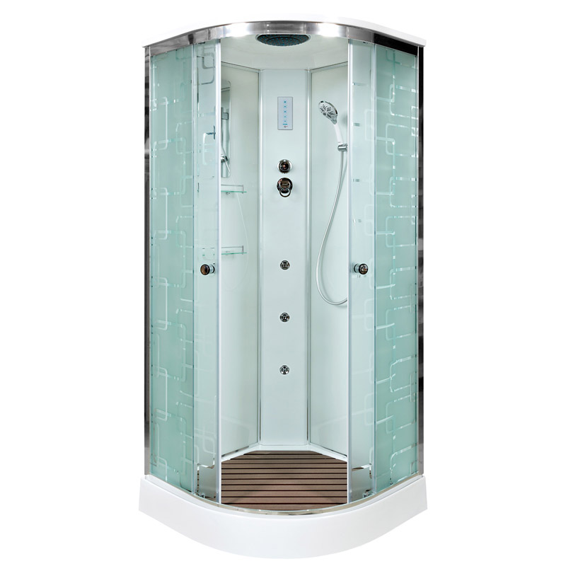 Душевая кабина Deto EM1580 с гидромассажем и электрикой в строительном магазине