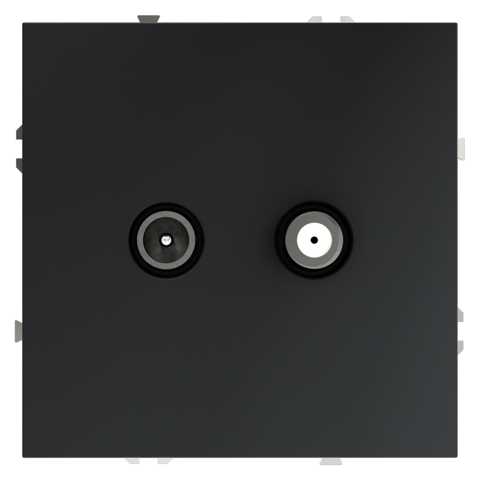 Розетка телевизионная встраиваемая VOLTUM S70 оконечная TV+SAT, (графит) в строительном магазине