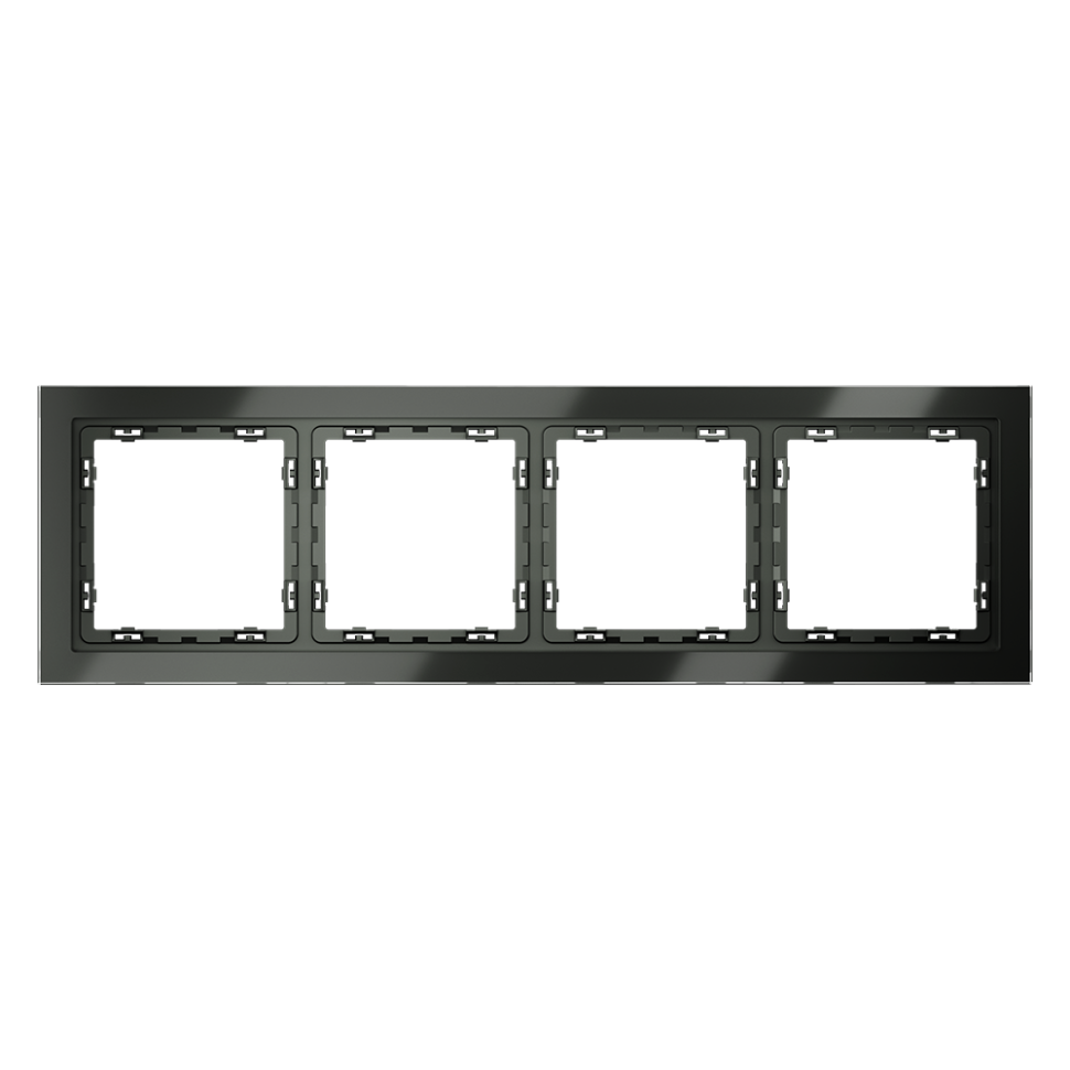 Рамка стеклянная VOLTUM S70 на 4 поста, (титан, стекло) в строительном магазине