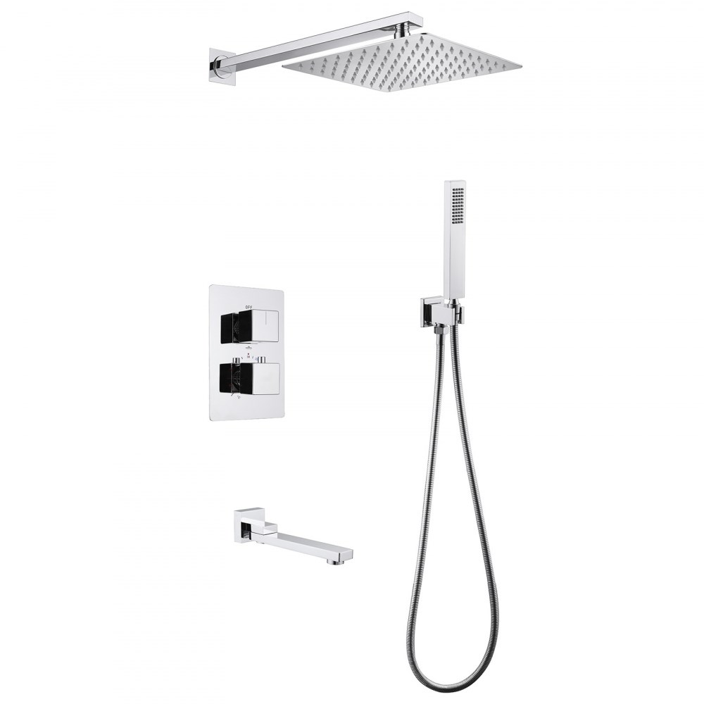Душевая система ABBER Daheim AF8250 скрытого монтажа с изливом, термостат, хром в строительном магазине