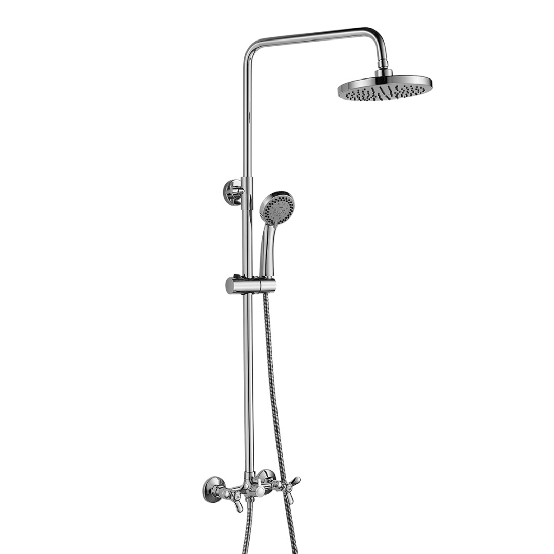 Смеситель Rossinka Q для душа с регулируемой высотой штанги и лейкой Тропический дождь (Q02-45) в строительном магазине