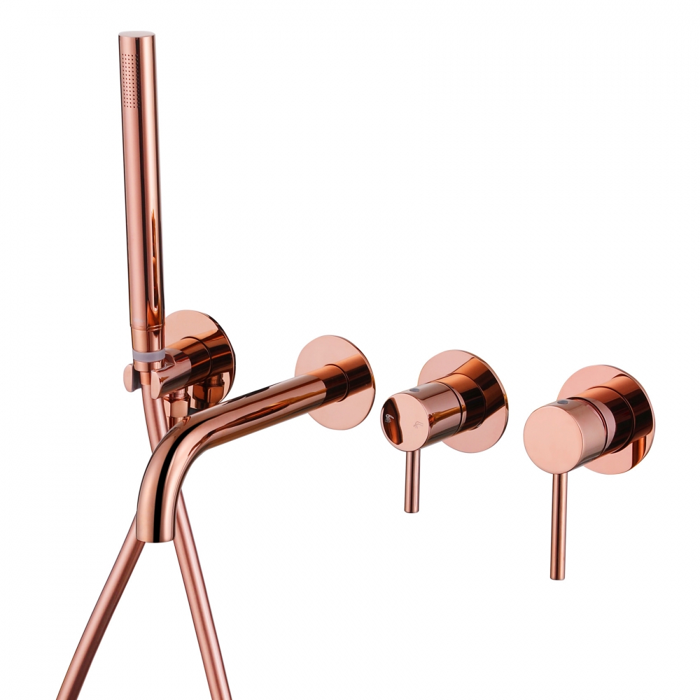 Смеситель ABBER Wasser Kreis AF8130RG для ванны скрытого монтажа, розовое золото в строительном магазине