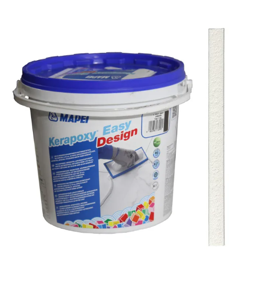 Затирка эпоксидная Mapei Kerapoxy Easy Design 3 кг100 белый, 103 белая луна, 110 Манхеттен 2000, 111 светло-серый, 112 Серый, 113 Темно-серый, 114 Антрацит, 119 Серый Лондон, 120 Черный, 123 Античный белый, 125 Серый замок, 127 Арктический серый, 130 жасмин, 132 Бежевый 2000, 133 песочный, 134 Шелк, 135 Золотой песок, 136 Гончарная плитка, 137 Карибский, 138 Миндаль, 141 Карамель, 142 Коричневый, 144 Шоколад, 145 Сиена, 149 Вулканический песок, 152 Лакрица, 163 Светло-лиловый, 168 Лазурный, 169 Голубая сталь, 172 Синий космос, 174 Торнадо, 176 Зелено-серый, 177 Шалфей, 187 Лён, 189 Спельта, 700 Бесцветный