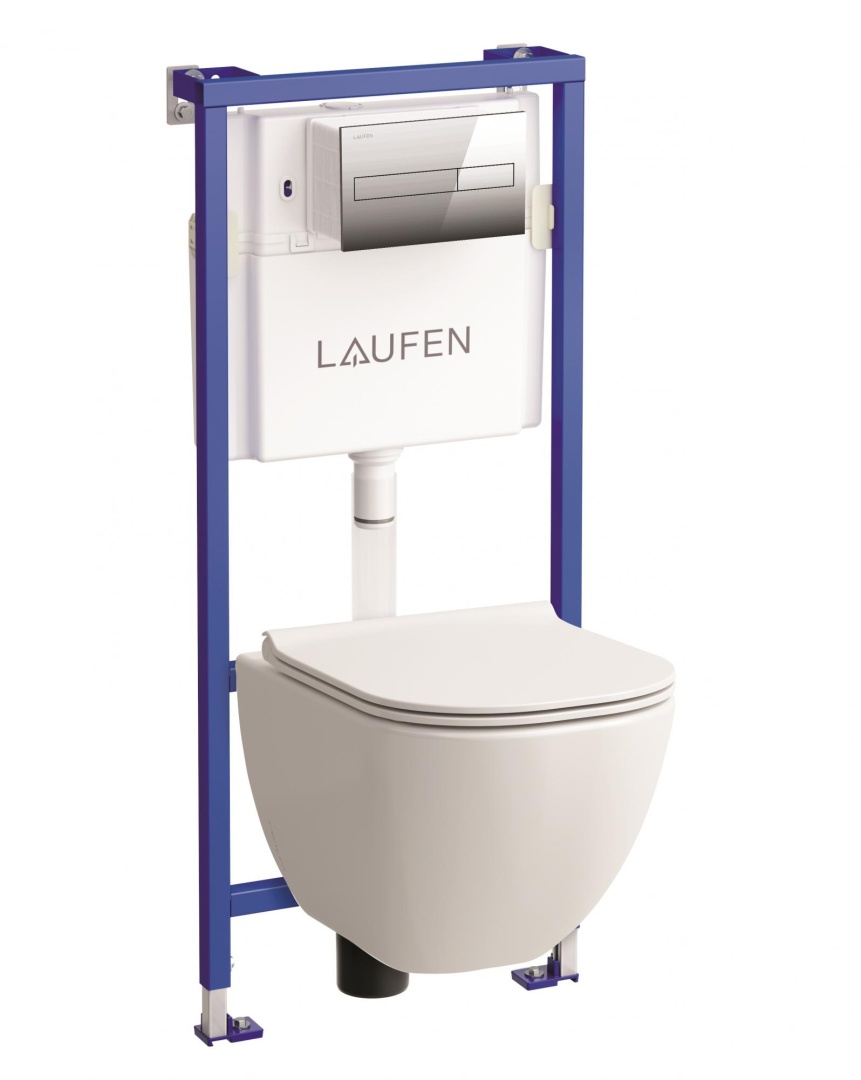 Комплект унитаза Laufen Basal VPACK 6.2071.2.004.000.3 с инсталляцией, клавишей смыва и сиденьем в строительном магазине
