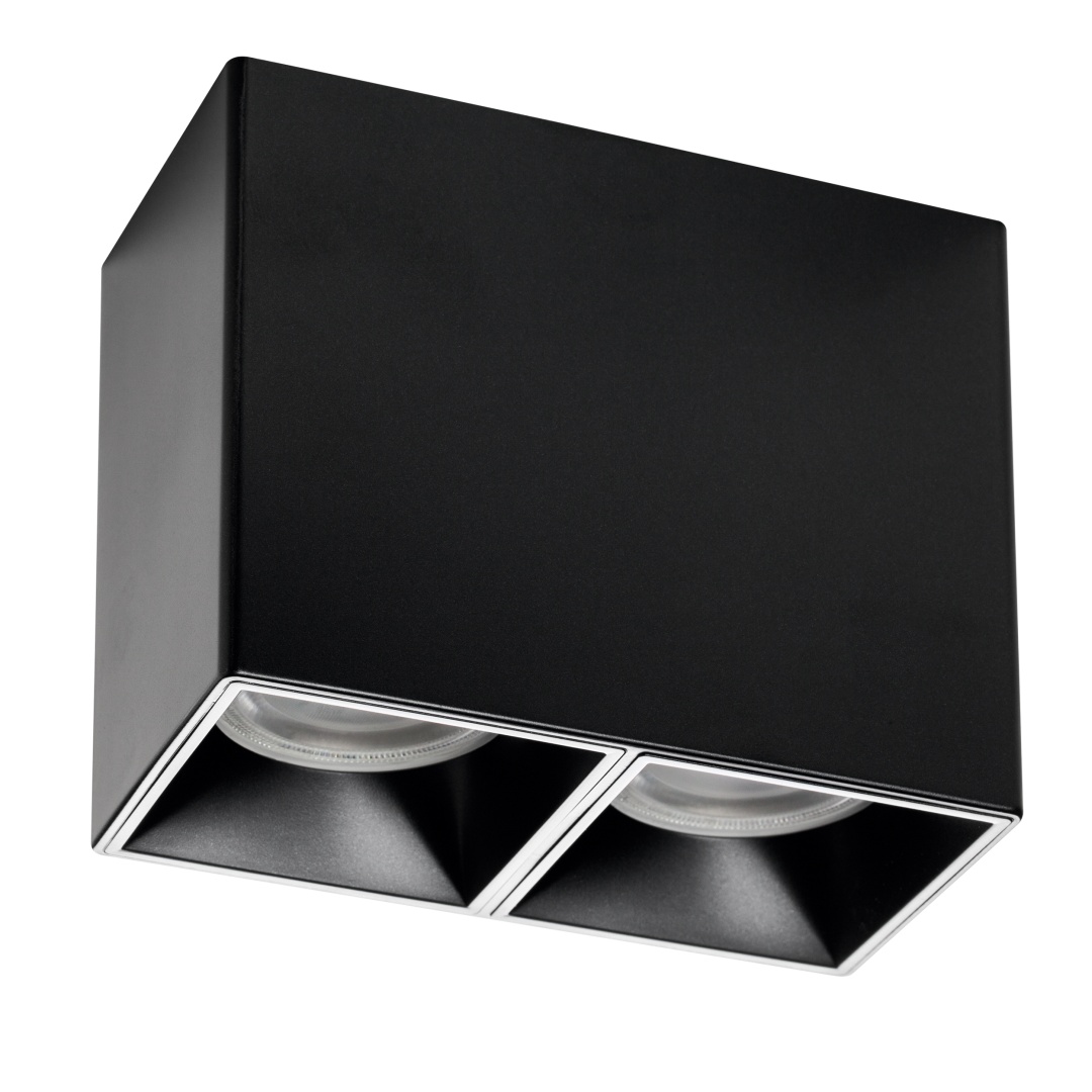 213367 Рамка (светильник) PVC д/LED-модулей 941хх и LED-ламп D50мм RULLO 2x QUAD ЧЕРНЫЙ в строительном магазине