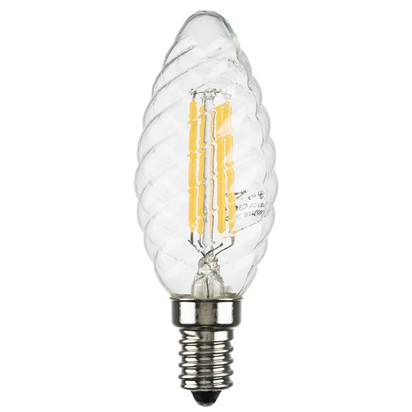 933704 Лампа LED FILAMENT 220V C35 E14 6W=65W 400-430LM 360G CL 4000K 30000H в строительном магазине