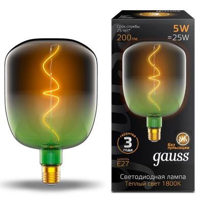 Лампа светодиодная филаментная Gauss E27 5W 1800K зеленая 1009802105 в строительном магазине