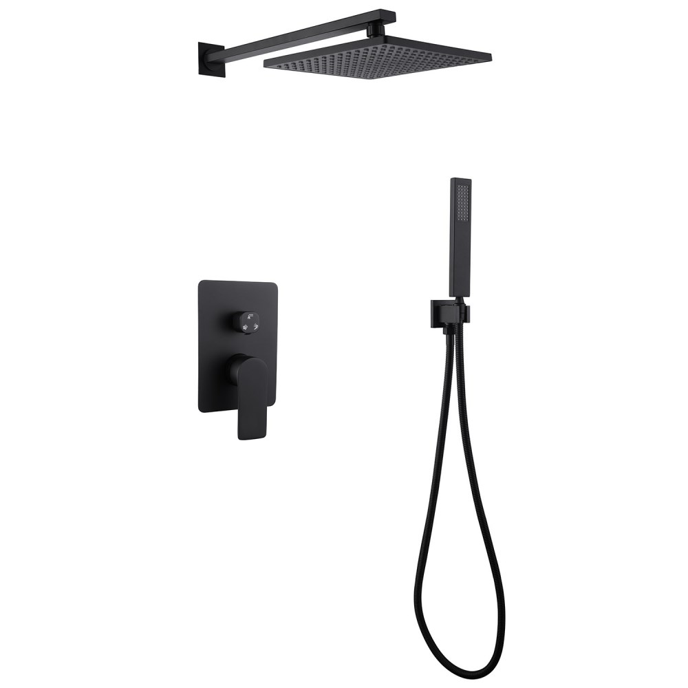 Душевая система ABBER Weiss Insel AF8018B скрытого монтажа без излива, черная матовая в строительном магазине