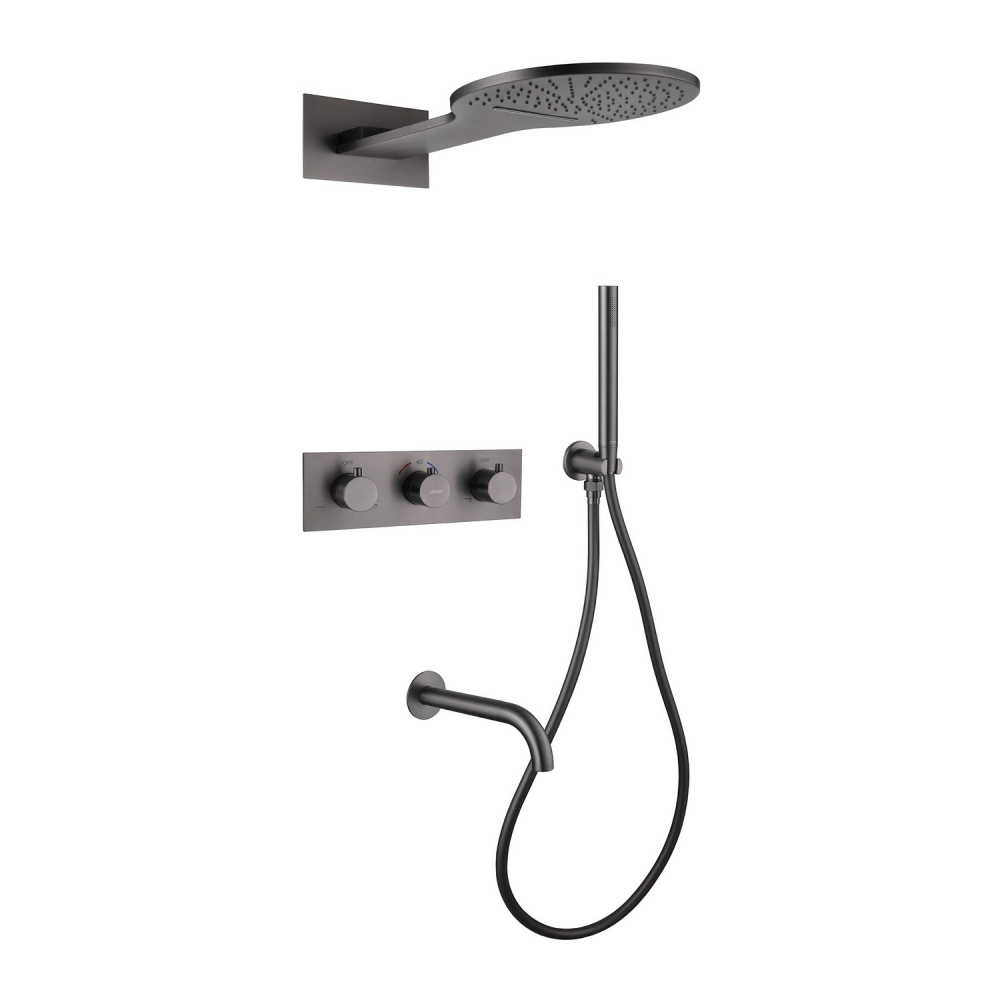 Душевая система ABBER Wasser Kreis AF8150NG скрытого монтажа с изливом, термостат, никель в строительном магазине