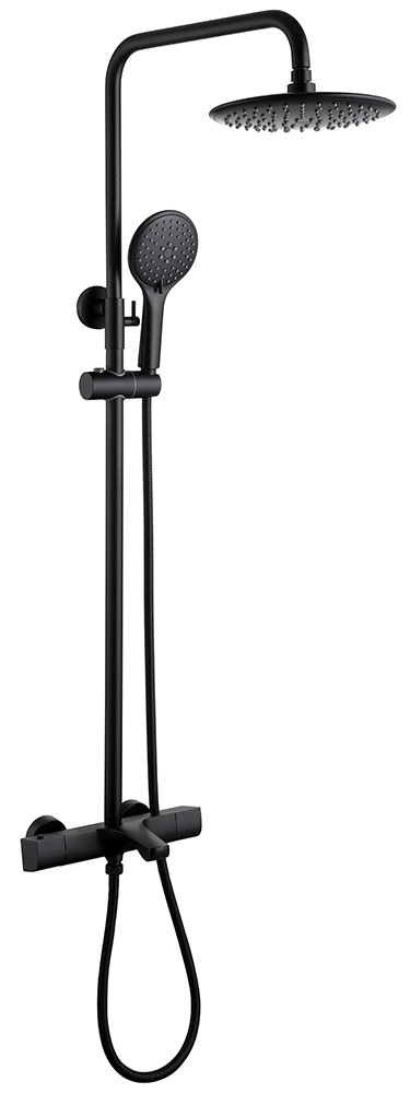 Душевая стойка ABBER Thermostat AF8516B с термостатом и изливом, черная матовая в строительном магазине