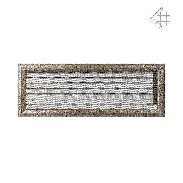 Вентиляционная решетка 17х49 Оскар черная/латунь с жалюзи в строительном магазине