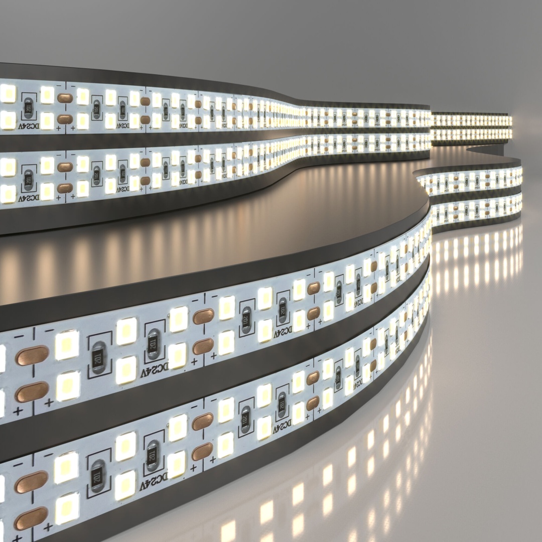 Двухрядная светодиодная лента 240 LED 18 Вт IP20 4200К дневной белый 2835 24V 240Led 18W IP20 в строительном магазине