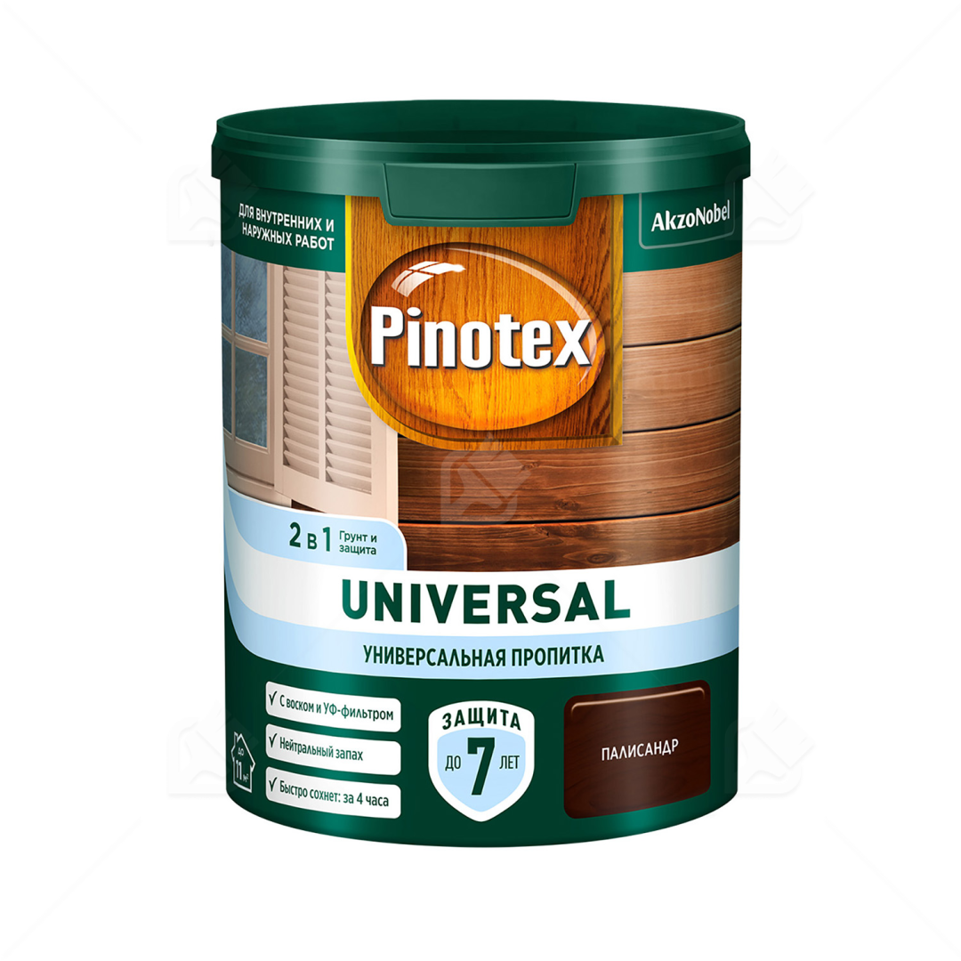 Пропитка Pinotex Universal 2в1 для дерева Палисандр 0,9л