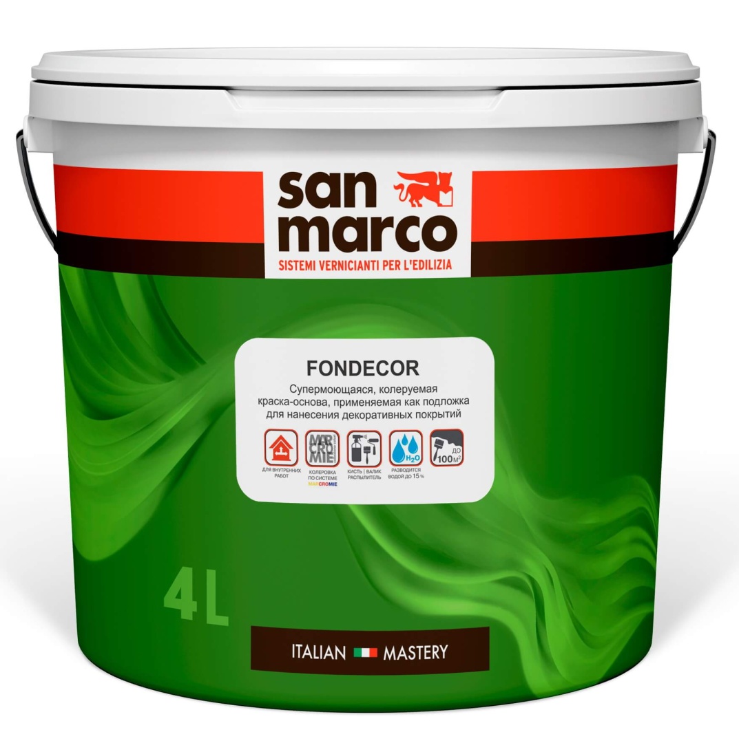 Грунтовочная краска САН МАРКО Фондекор (SAN MARCO Fondecor) акриловая 4л
