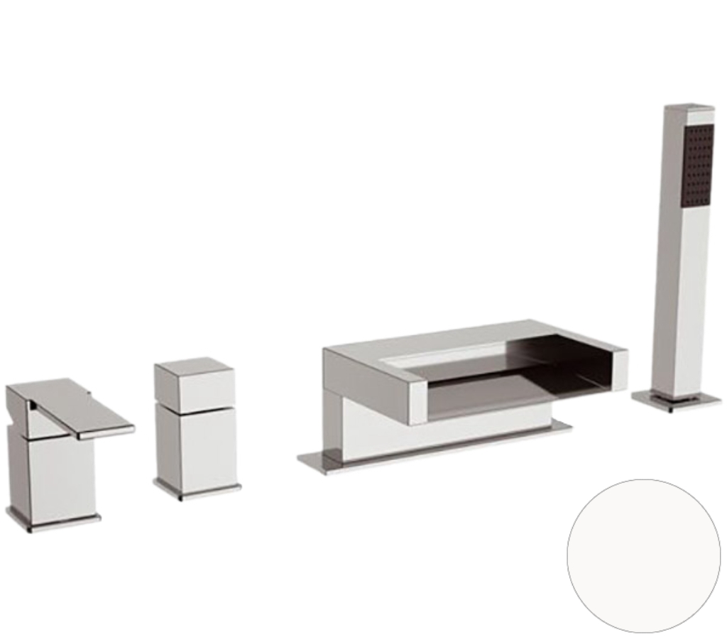 Смеситель для ванны Remer Qubika Cascata QC06BO, белый матовый в строительном магазине