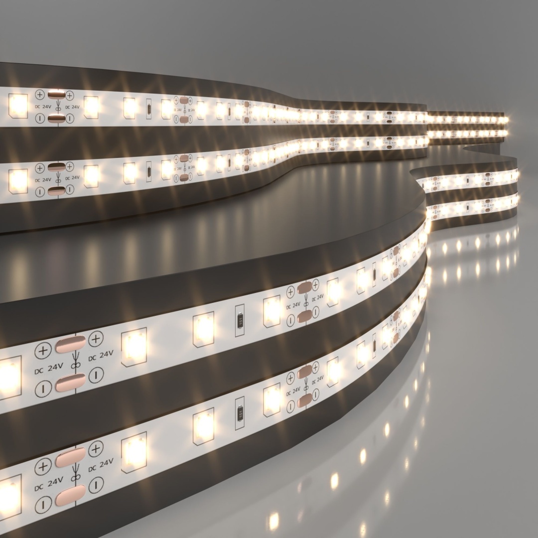 Светодиодная лента 24 В 4,8 Вт/м 60 Led/м 2835 IP20, теплый белый 3300K, 5 м Лента светодиодная 24V 4,8W 60Led 2835 IP20 теплый белый, 5м в строительном магазине