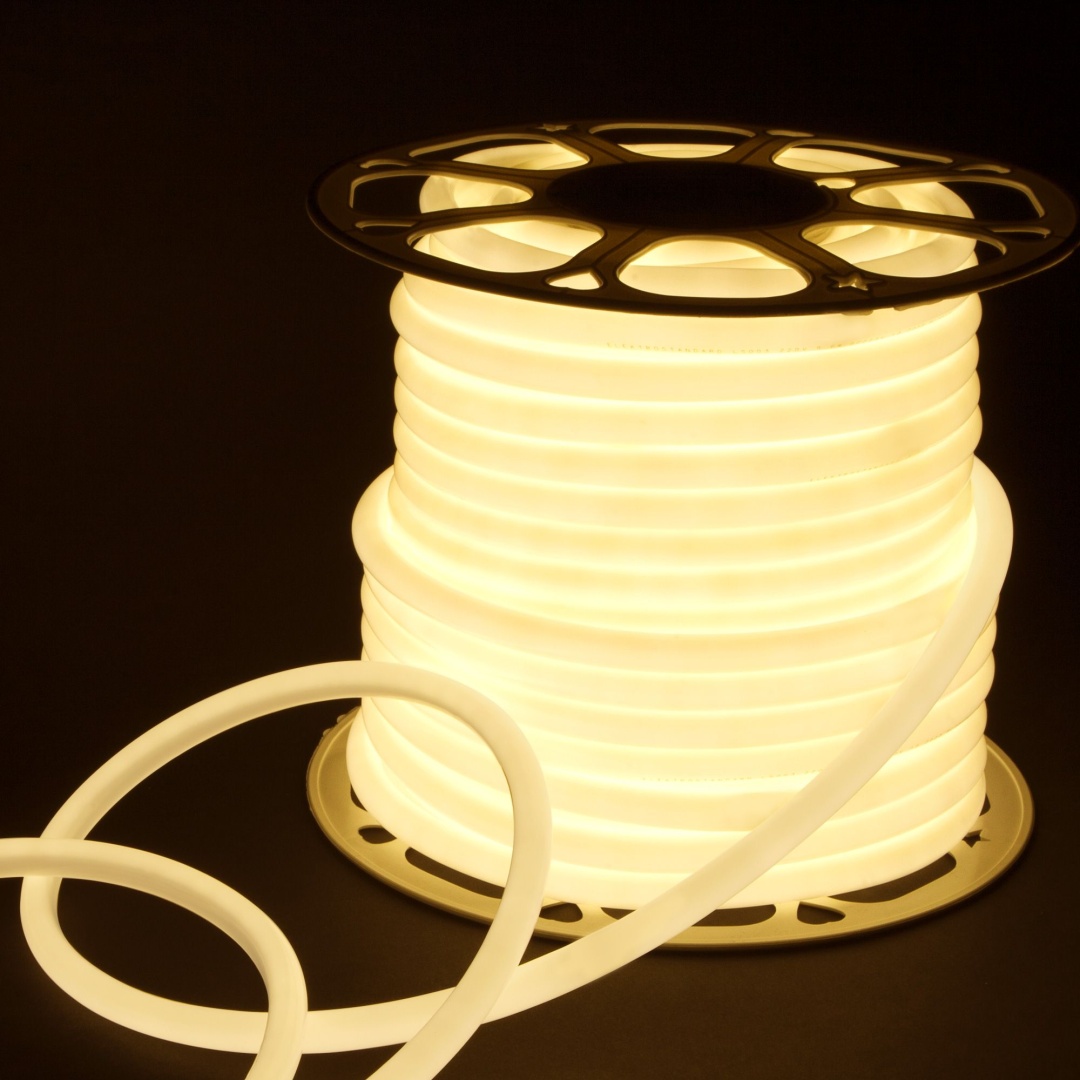 Светодиодный гибкий неон 220 В 9.6 Вт/м 144 Led/м 2835 IP67, круглый дневной белый 4200 K, 50 м Гибкий неон 220V 9,6W 144Led 2835 IP67 круглый дневной белый, 50 м в строительном магазине