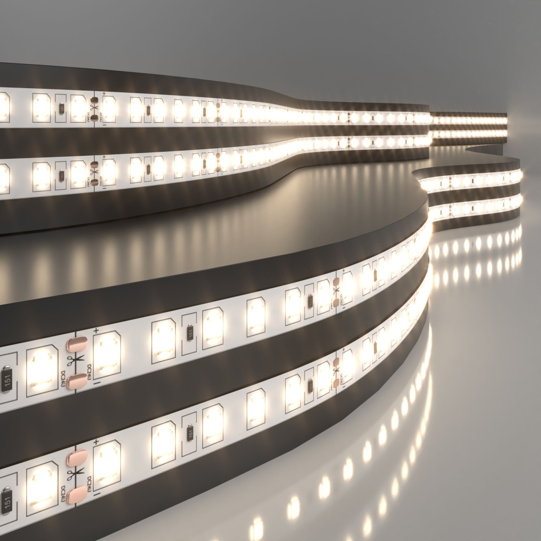 Светодиодная лента 24 В 9,6 Вт/м 120 Led/м 2835 IP20, теплый белый 3300K, 5 м Лента светодиодная 24V 9,6W 120Led 2835 IP20 теплый белый, 5м в строительном магазине