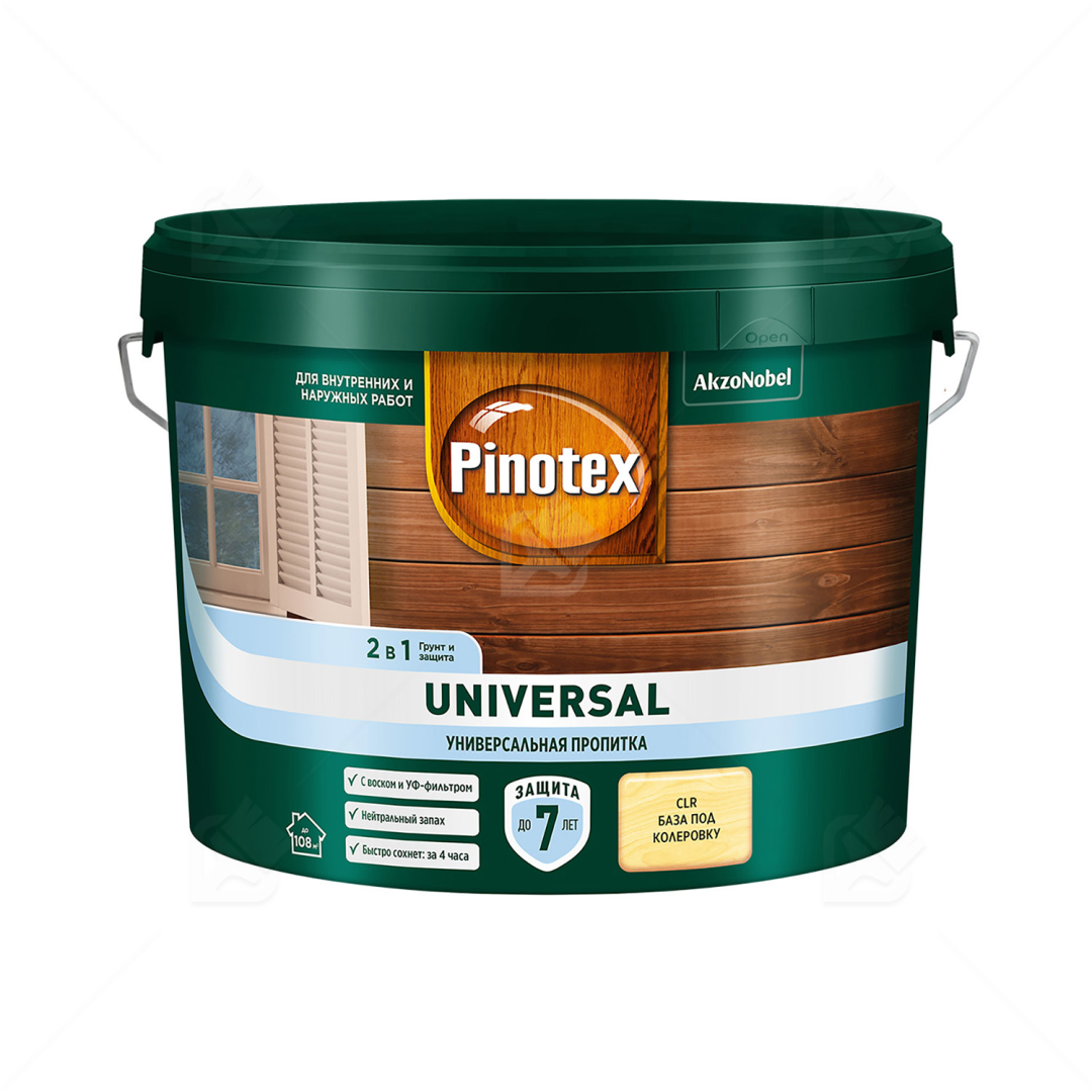 Пропитка Pinotex Universal 2в1 CLR под колеровку 9л