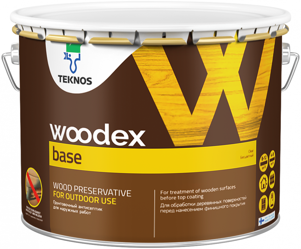 Грунтовочный антисептик TEKNOS WOODEX BASE (Текнос Вудекс База) 1л