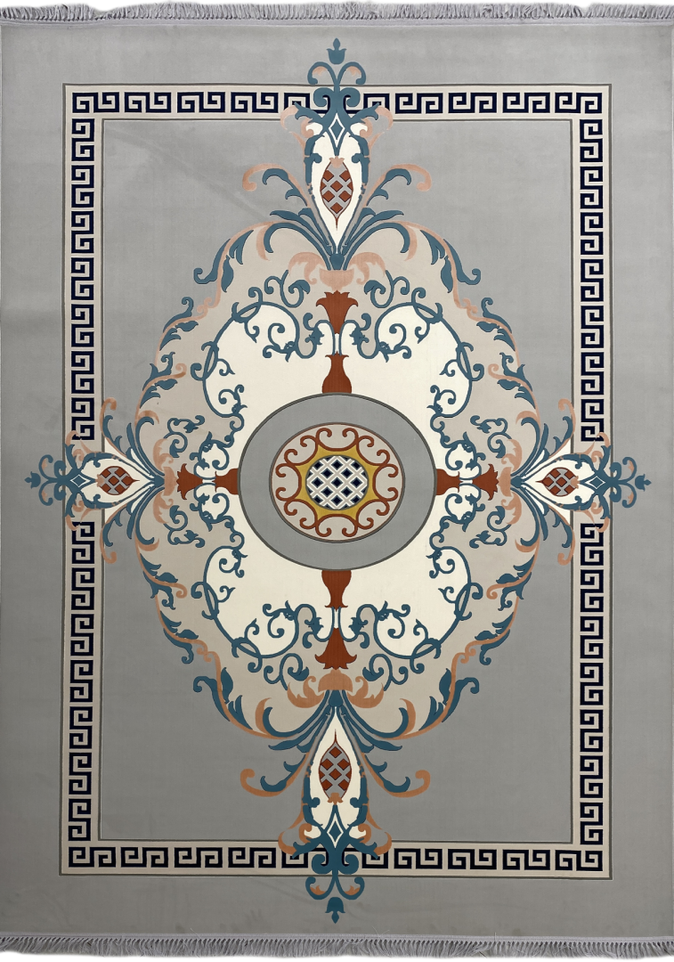 Ковер ASHRAFI LUX 1502 SILVER/BLUE в строительном магазине