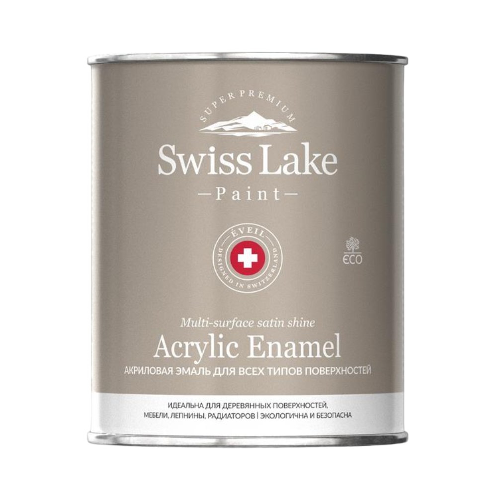 Эмаль для всех видов поверхностей Swiss Lake Acrylic Enamel акриловая полуматовая 3л в строительном магазине
