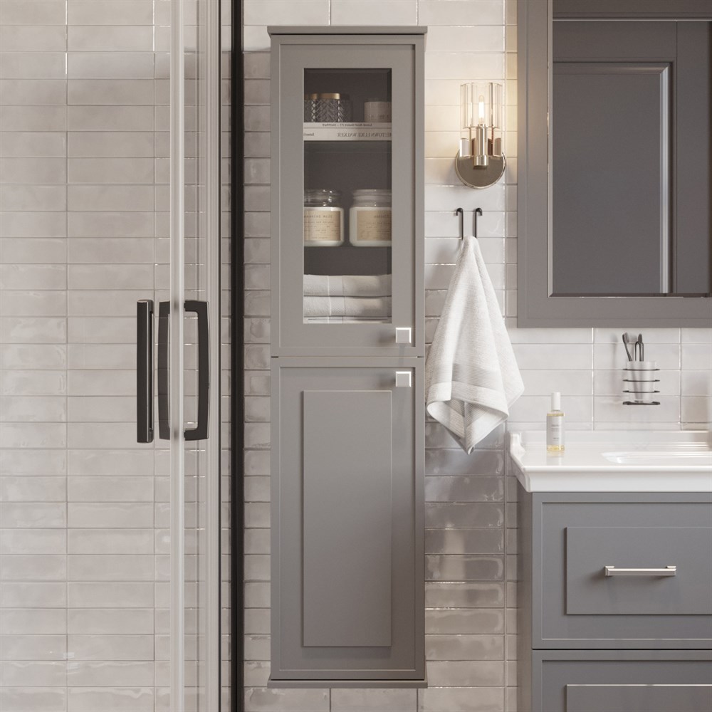 Шкаф-пенал STWORKI Хадстен L, серый 540850 в строительном магазине