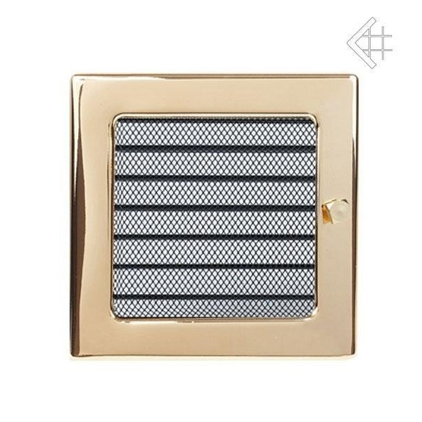 Вентиляционная решетка 17х17 полированная латунь с жалюзи в строительном магазине
