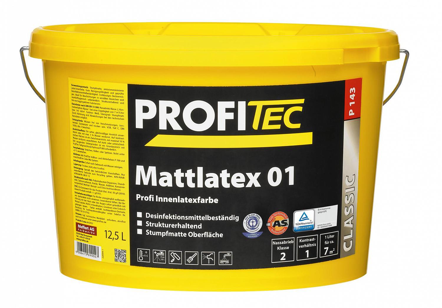 Краска для внутренних работ Profi Tec P 143 Mattlatex 01 Профессиональная латексная 5л в строительном магазине