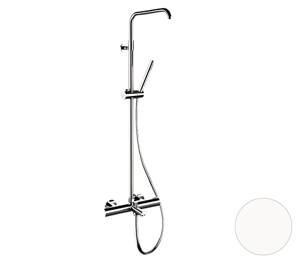 Душевая система термостатическая с изливом Remer Elegance EQ34A7MMSSOFBO, белый матовый в строительном магазине