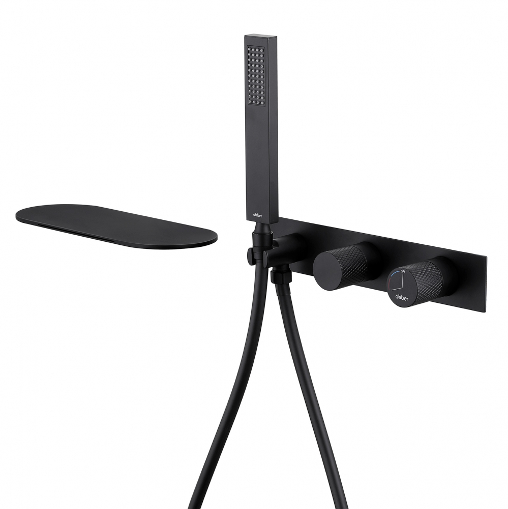 Смеситель ABBER Rund AF8731B для ванны скрытого монтажа, черный матовый в строительном магазине