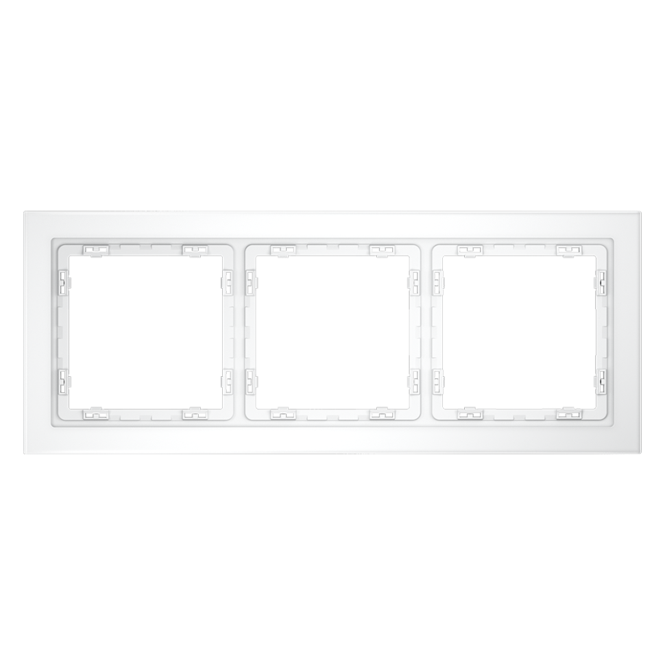 Рамка стеклянная VOLTUM S70 на 3 поста, (белый,матовый,стекло) в строительном магазине