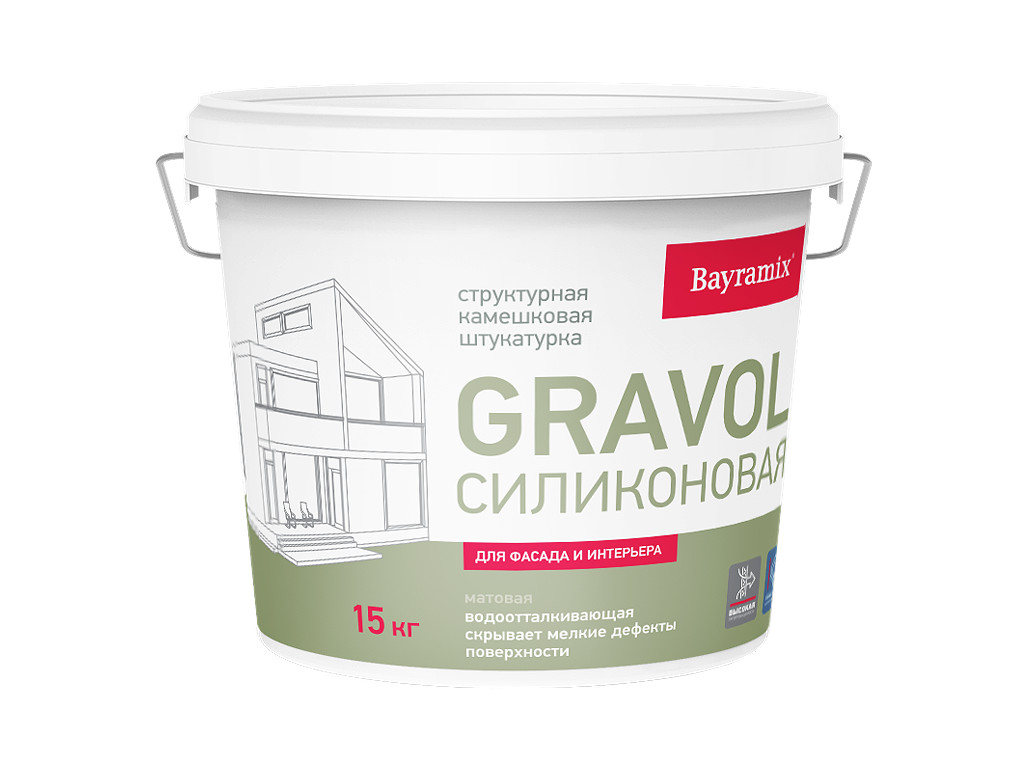 Камешковая штукатурка Bayramix Gravol (Байрамикс Гравол) силиконовая 15кг