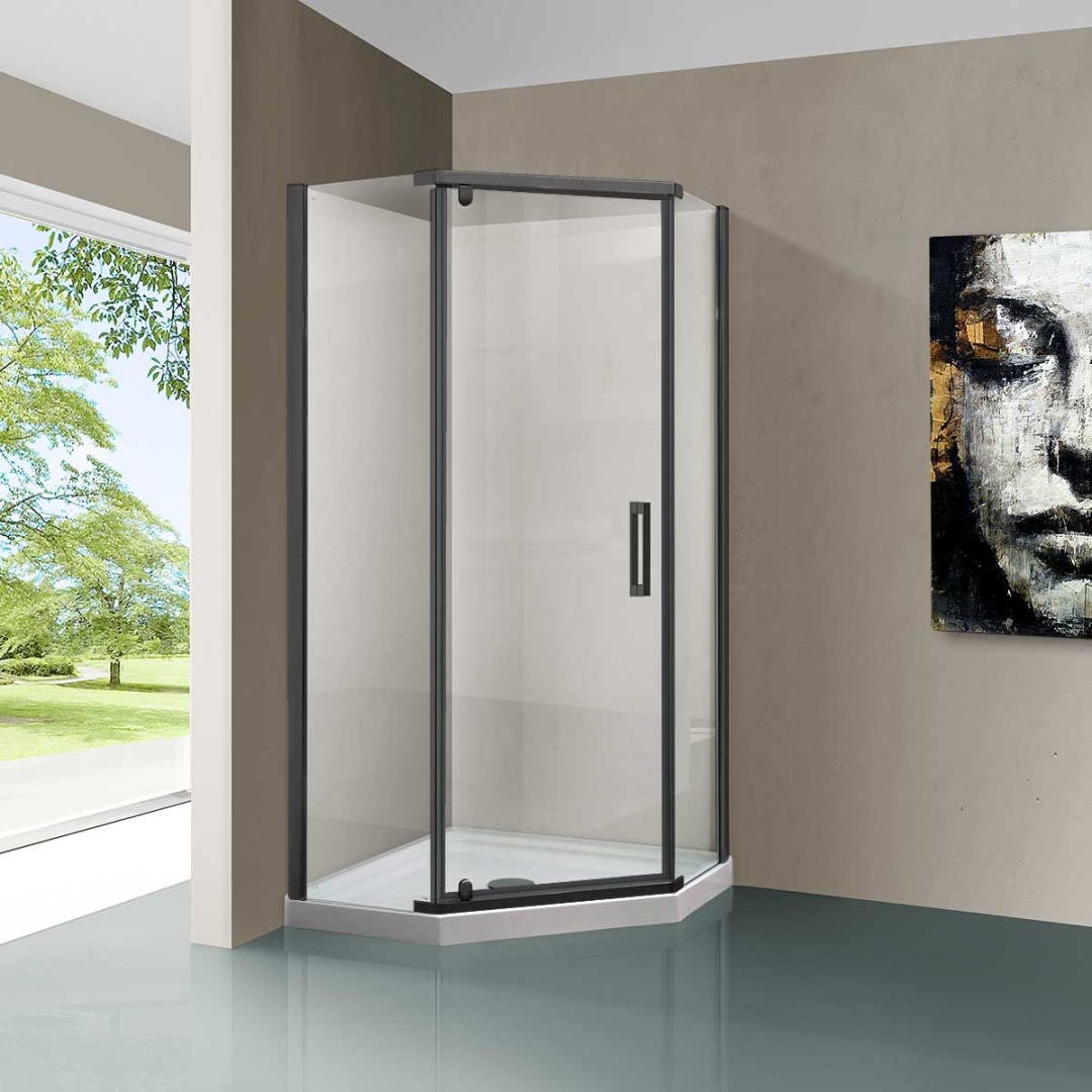Душевой уголок Vincea Stresa VSP-1S900CLGM, 900x900, вороненая сталь, стекло прозрачное в строительном магазине