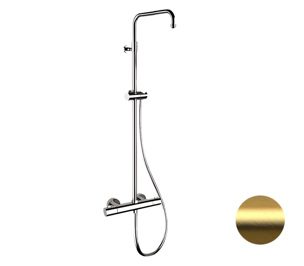 Душевая система термостатическая Remer Elegance EQ32ASSDBG, золото брашированное в строительном магазине