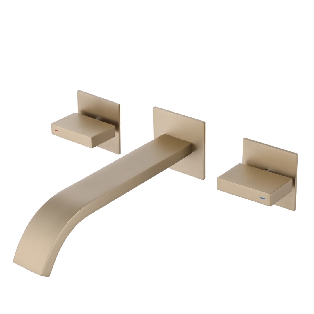 Смеситель ABBER Wasserfall AF8612G для раковины скрытого монтажа, золото матовое в строительном магазине