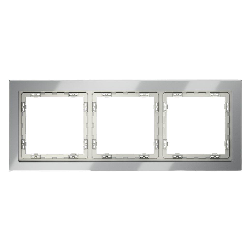 Рамка стеклянная VOLTUM S70 на 3 поста, (сталь, стекло) в строительном магазине