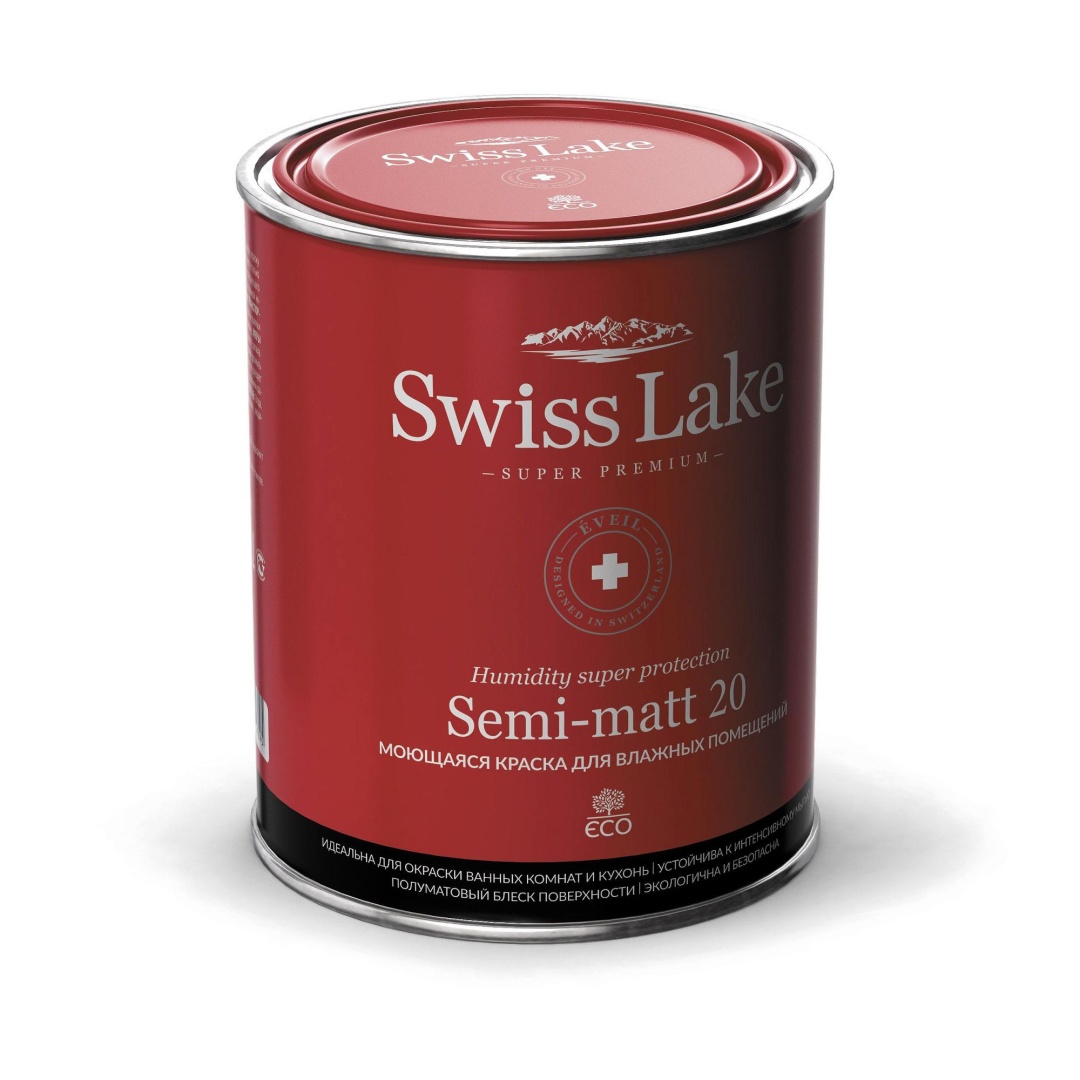 Краска для влажных помещений Semi-matt 20 (Swiss Lake) Моющаяся полуматовая 9л в строительном магазине