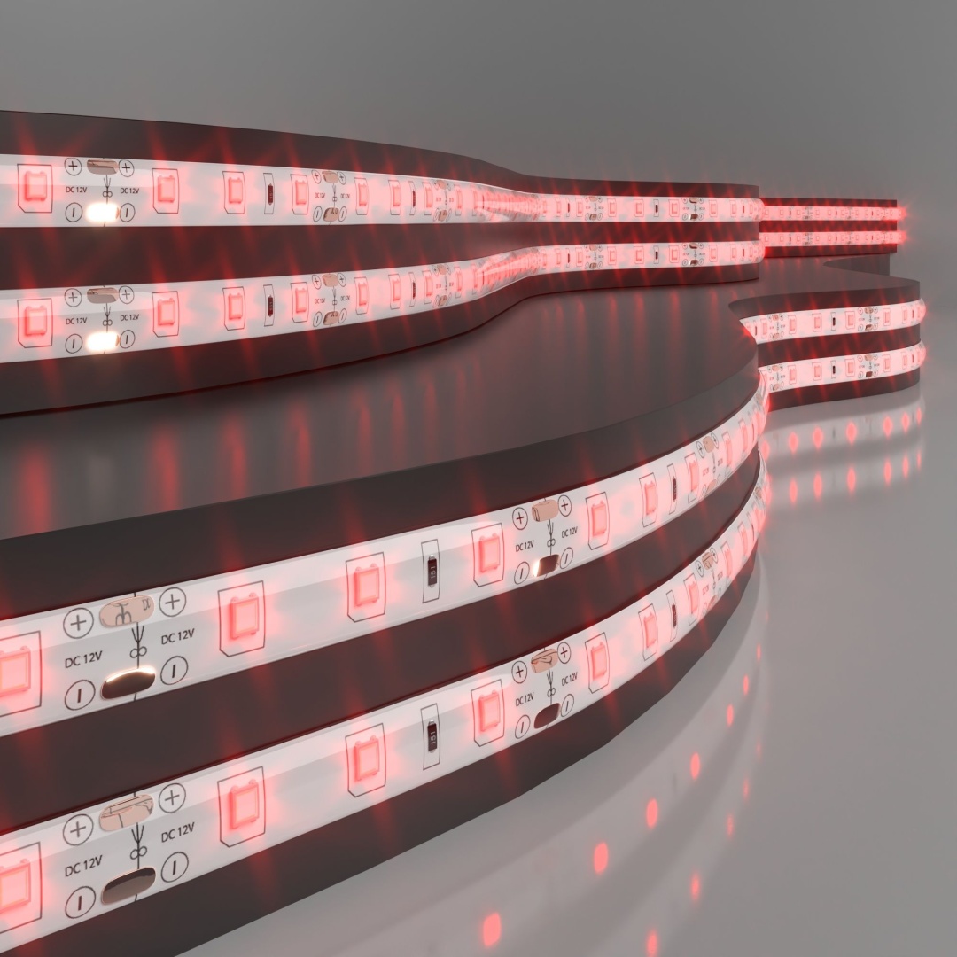 Светодиодная лента 12 В 4.8 Вт/м 60 Led/м 2835 IP65, красный, 5 м Лента светодиодная 12V 4,8W 60Led 2835 IP65 красный, 5м в строительном магазине