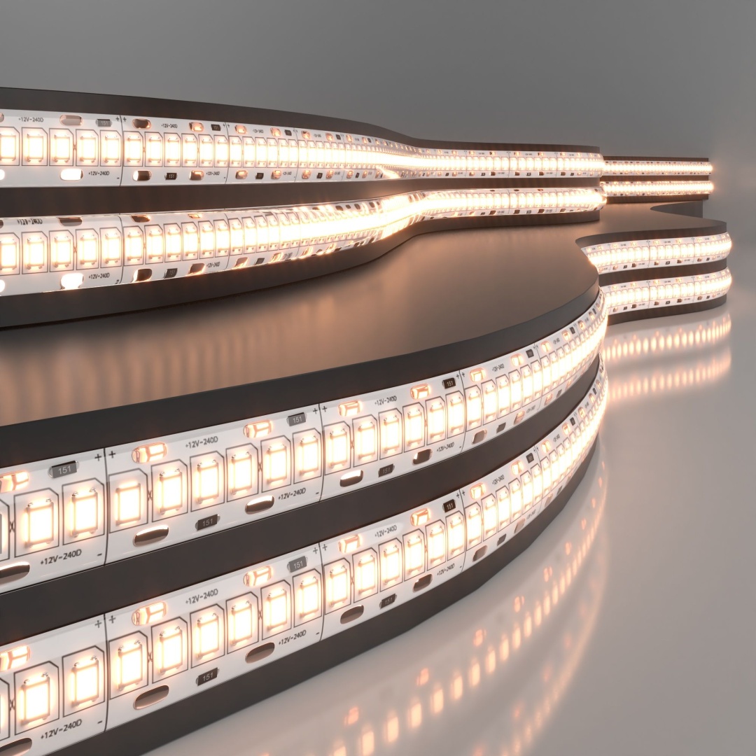 Светодиодная лента 12 В 16 Вт/м 240 Led/м 2835 IP65, теплый белый 3300K, 5 м Лента светодиодная 12V 16W 240Led 2835 IP65 тёплый белый, 5м в строительном магазине