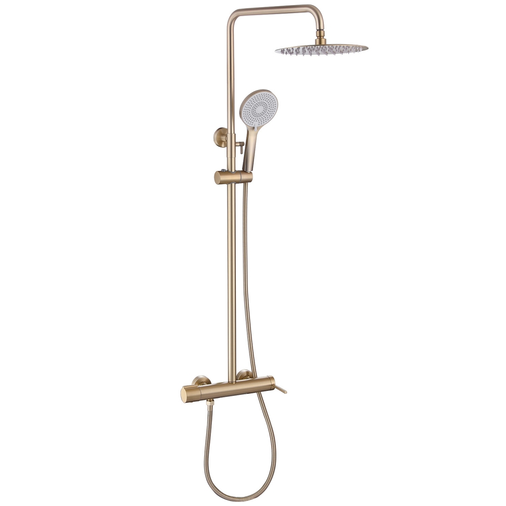 Душевая стойка ABBER Emotion AF8816G с изливом, золото матовое в строительном магазине