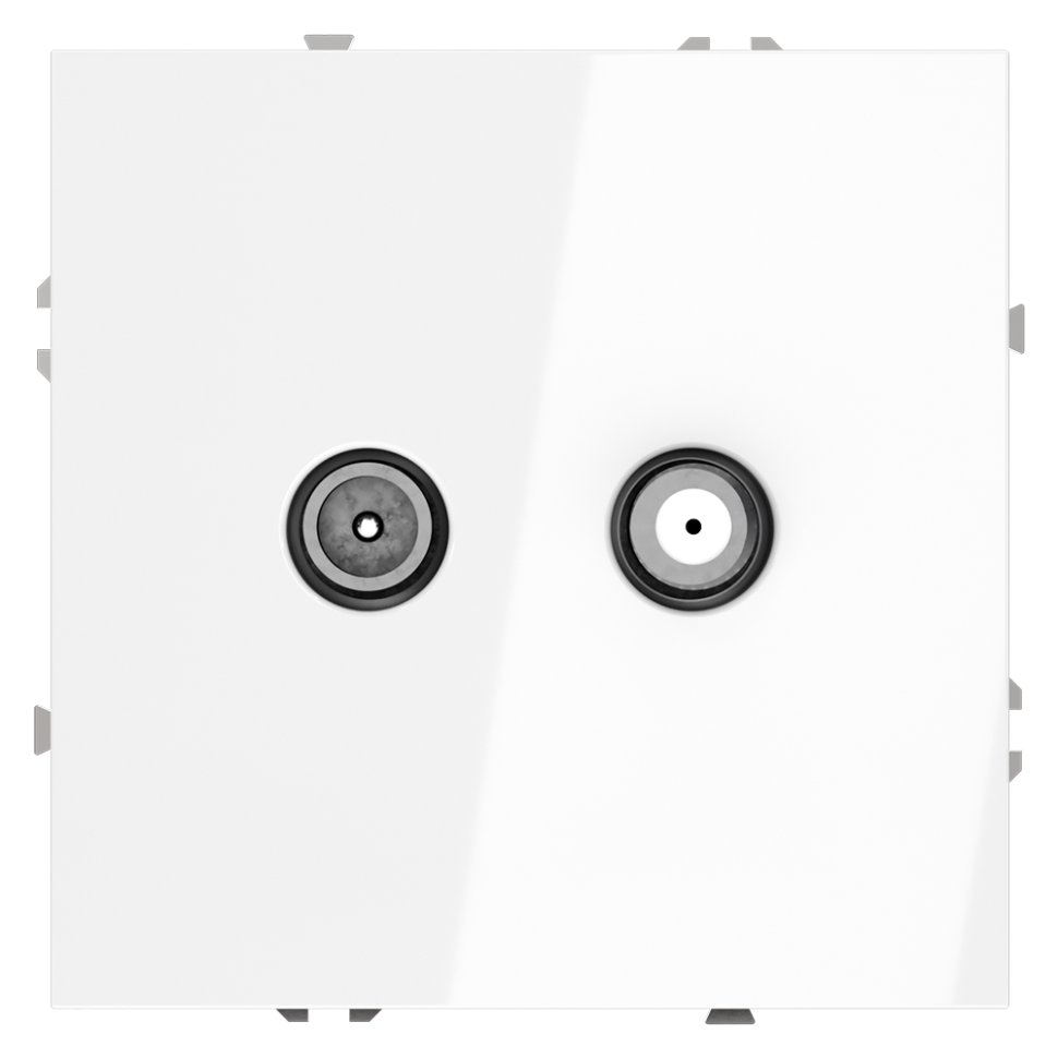 Розетка телевизионная встраиваемая VOLTUM S70 оконечная TV+SAT, (белый глянцевый) в строительном магазине