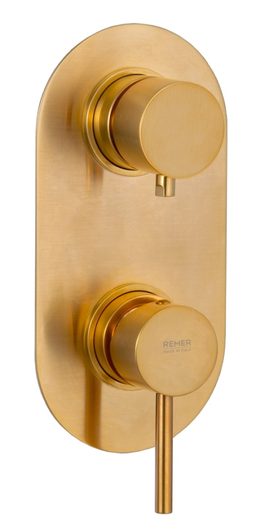 Смеситель для душа Remer X Style X92KBBG, золото брашированное в строительном магазине